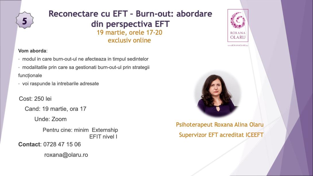 05. Burn-out: abordarea din perspectiva EFT